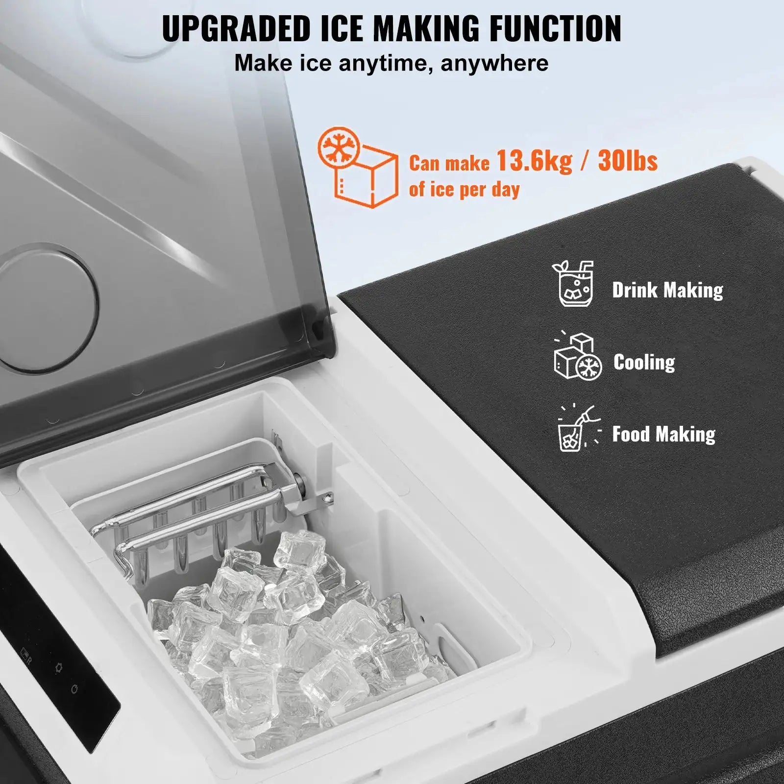 36L Portable Car Refrigerator Ice Making Dual Zone