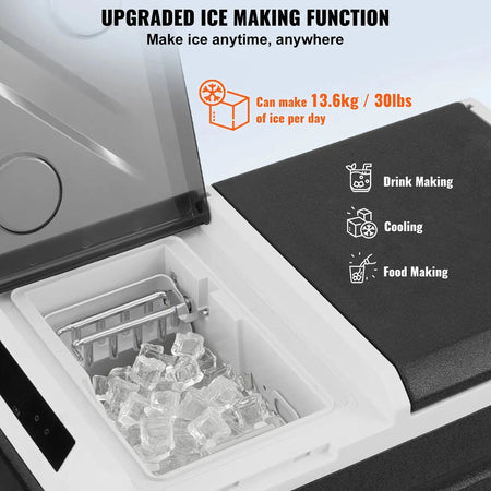 36L Portable Car Refrigerator Ice Making Dual Zone