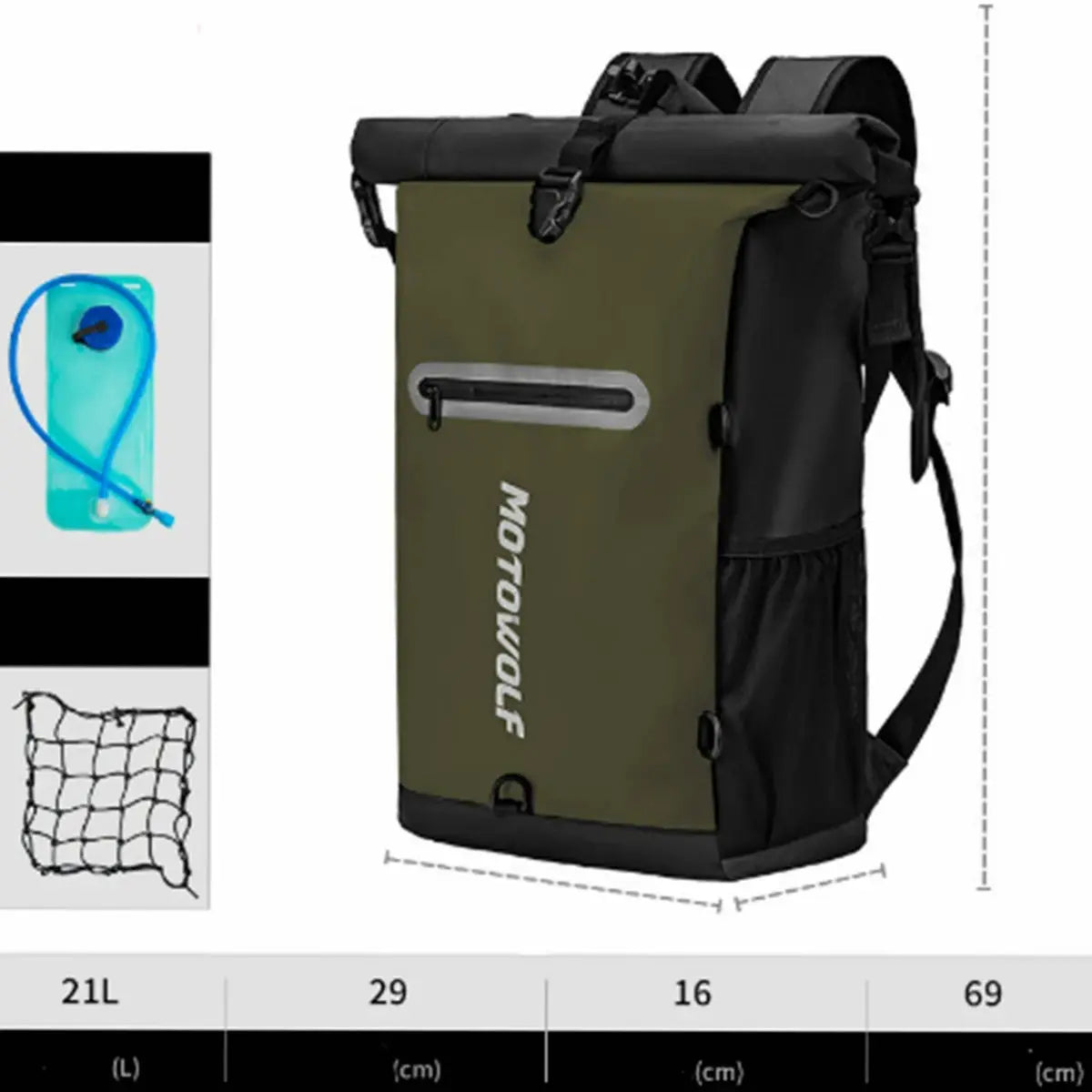 Motorcycle Outdoor Cycling Dual Backpack Sports Multi Purpose Helmet Bag Large Capacity Backpack Portable Drinking Water Backpac by InterCyprus Trading Ltd