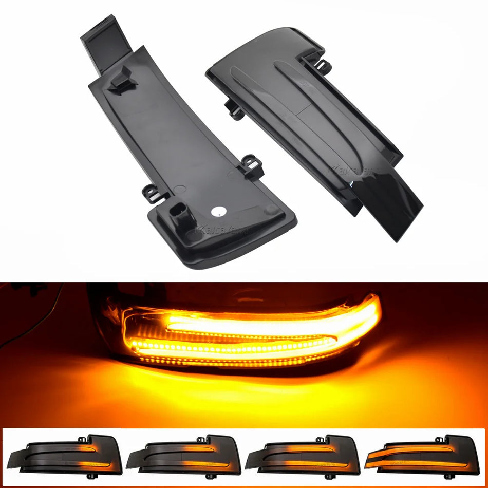 Coppia di indicatori di direzione per specchietti laterali a LED con lente lucida per Mercedes-Benz W164 W166