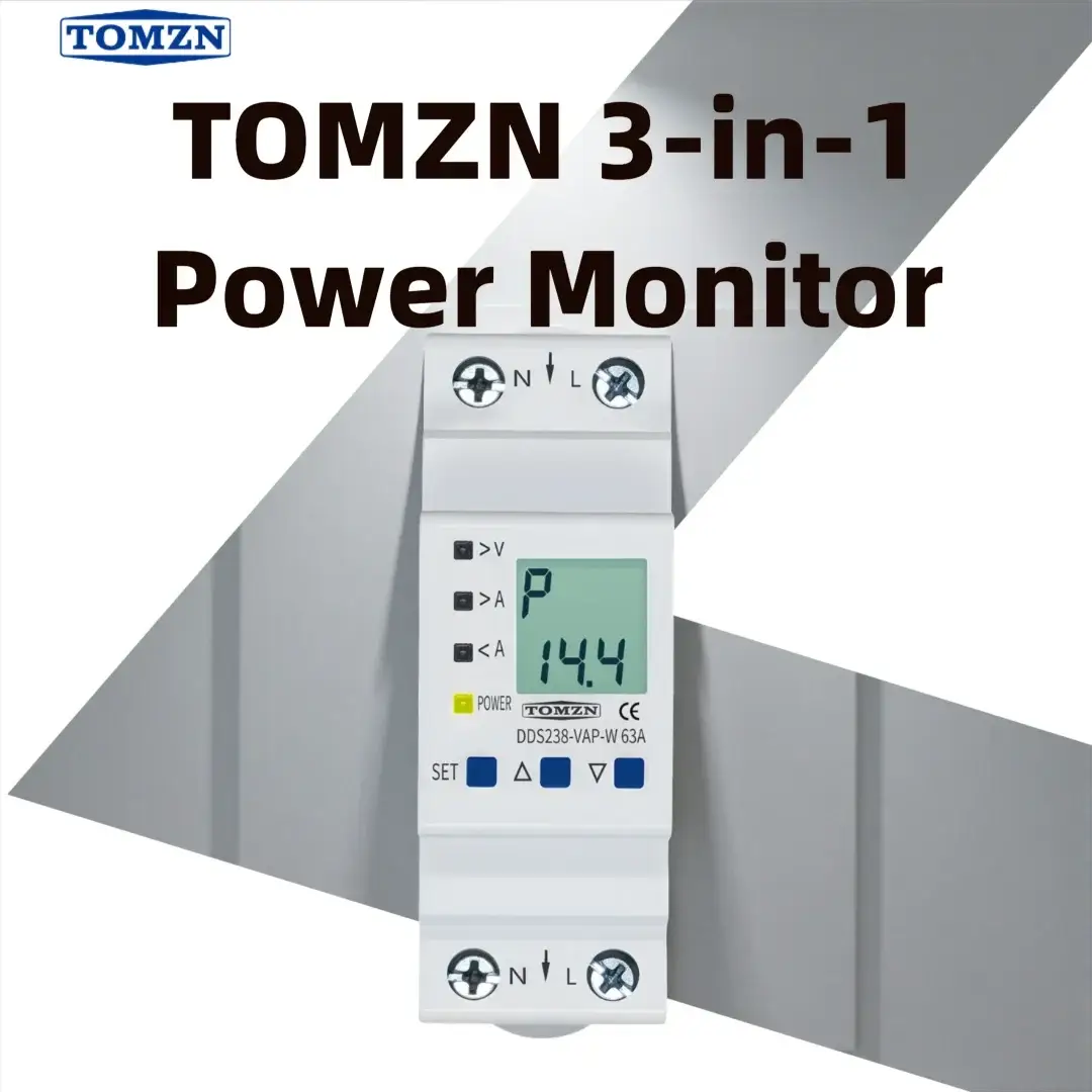 TOMZN Adjustable Overvoltage Undercurrent Protector Relay 63A 110230V V-I-kW-kWh Multi-Function Display | Water Level Control by InterCyprus Trading Ltd