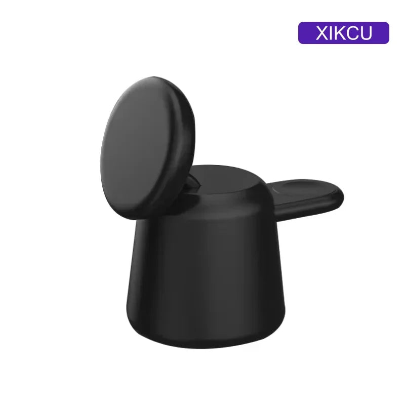 MagSafe 3 In 1 Charger Stand &ndash; Fast 15W 3 In 1 Charging Black