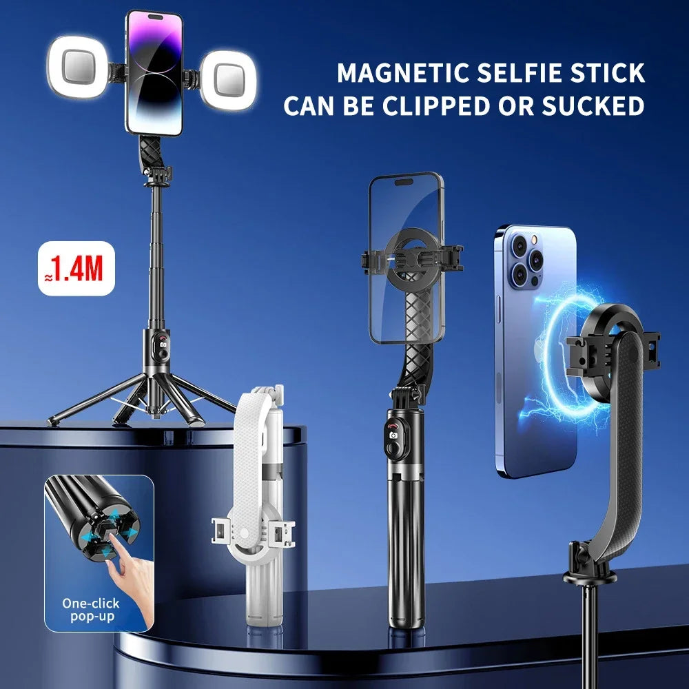 Magnetic Selfie Stick Tripod With Bluetooth Remote &ndash; Slim