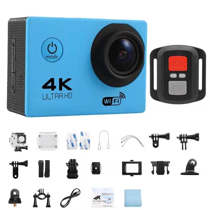 4K Waterproof Action Camera Blue