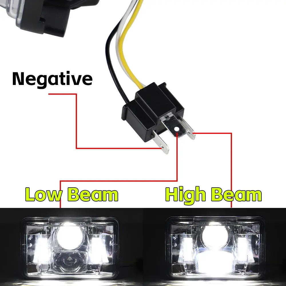1 pcs 4X6" LED Headlight Hi/Low Beam Light for Peterbilt Kenworth Freightliner Ford H4651 H4652 H4656 H4666 H6545 by InterCyprus Trading Ltd