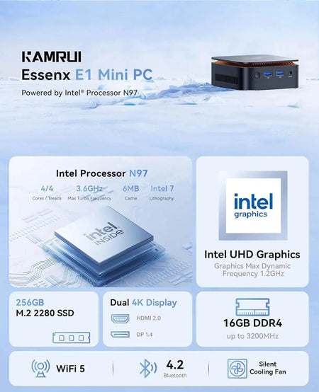 Kamrui N97 Mini PC Intel Alder Lake 16GB RAM 512GB SSD