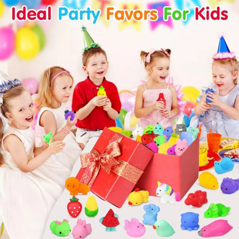 50PCS Kawaii Mini Mochi Squishies - Stress Relief Toys for Kids and Adults
