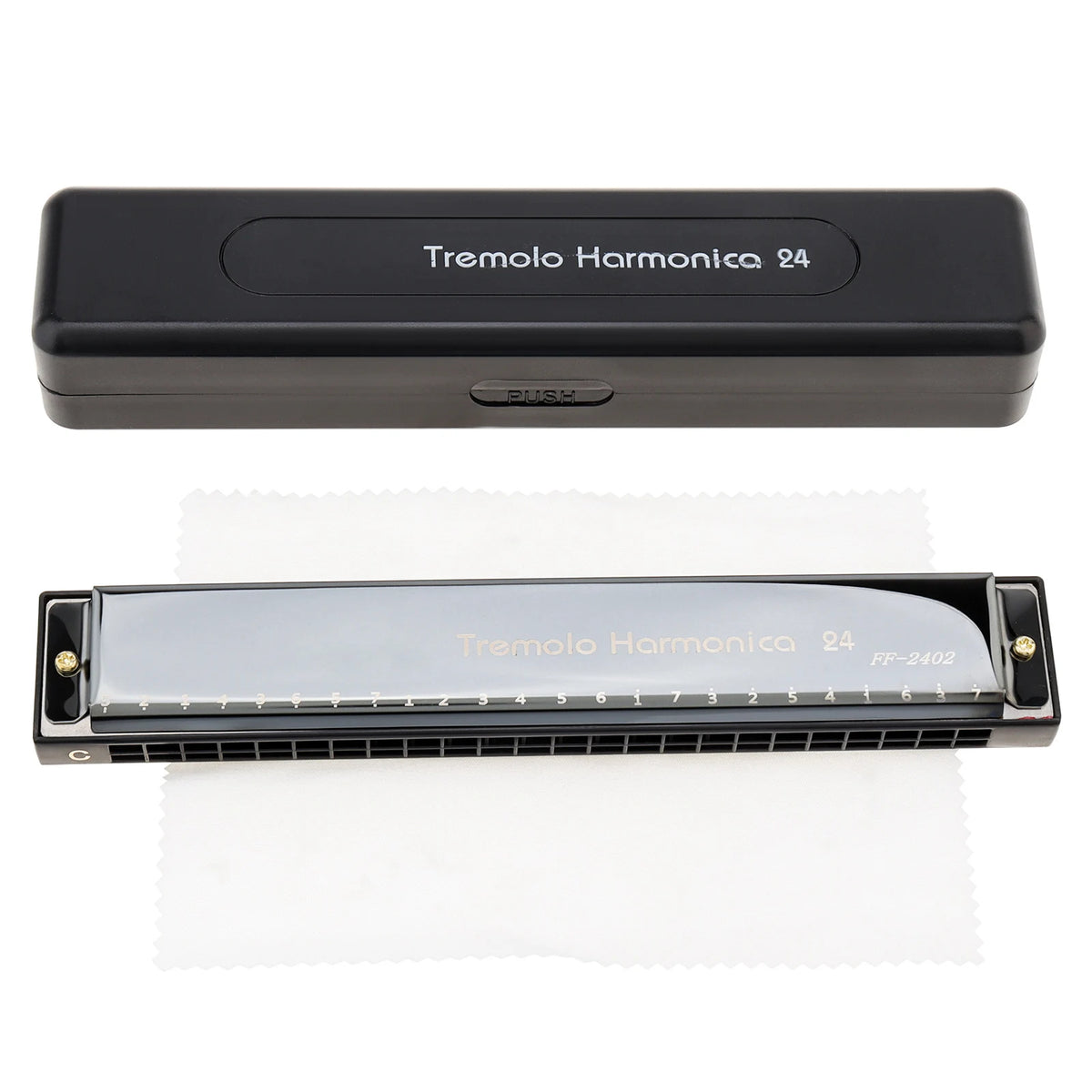 8K Titanium Tremolo Harmonica &ndash; Key C Tone Included