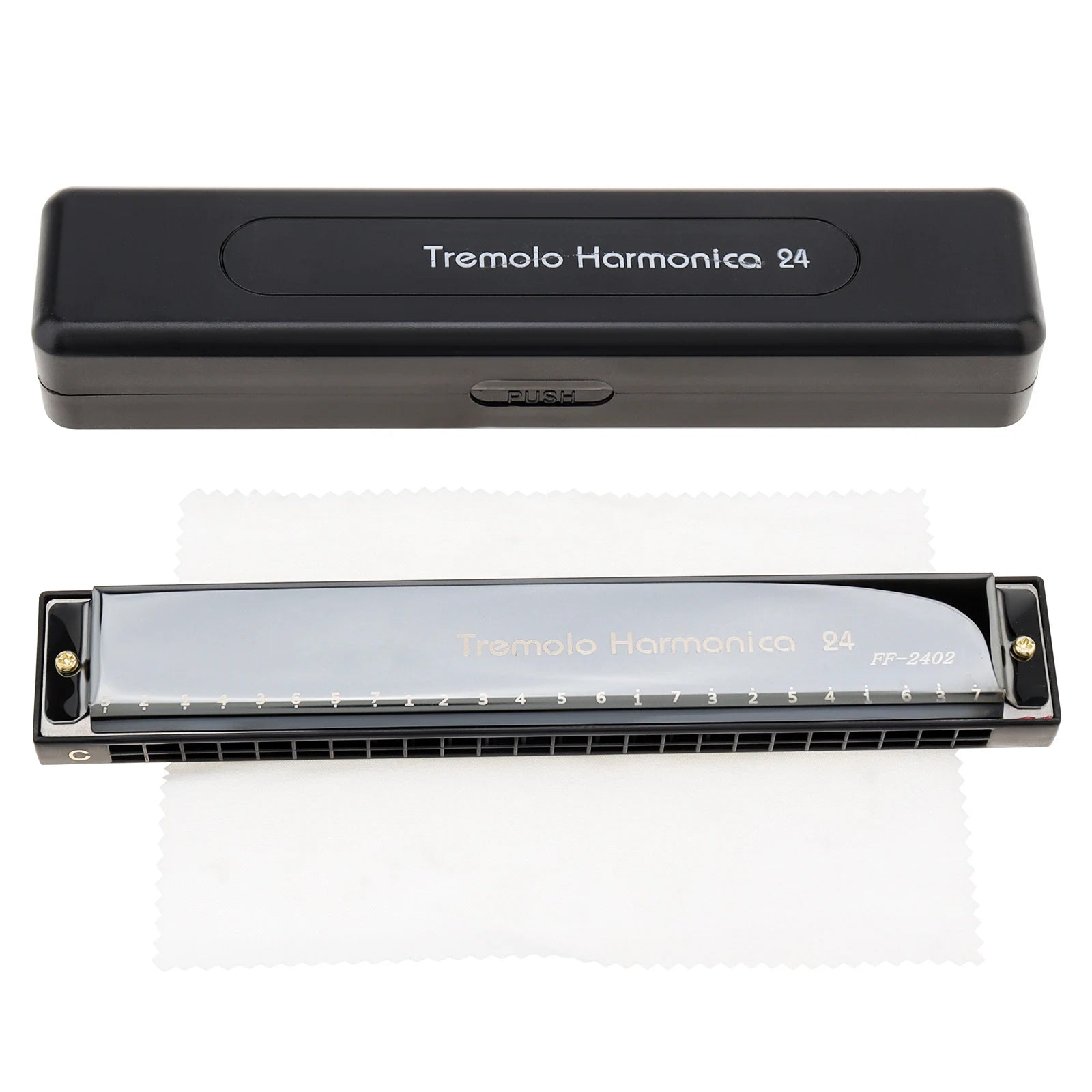 8K Titanium Tremolo Harmonica &ndash; Key C Tone Included