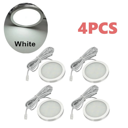 4PCS LED Spot Lights for Boats, Campers &amp; Trailers - 12V Interior Lighting 6400K-Silver