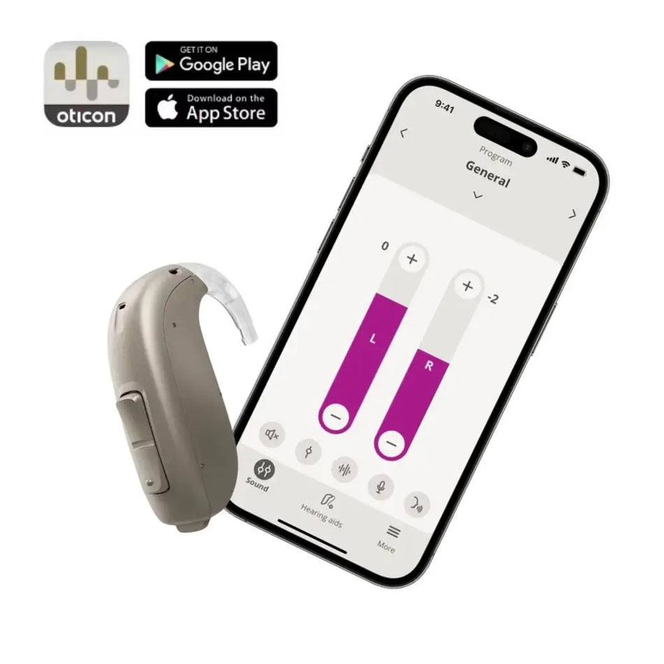 Apparecchio acustico Oticon Jet con tecnologia BrainHearing, streaming Bluetooth, 48 canali per anziani