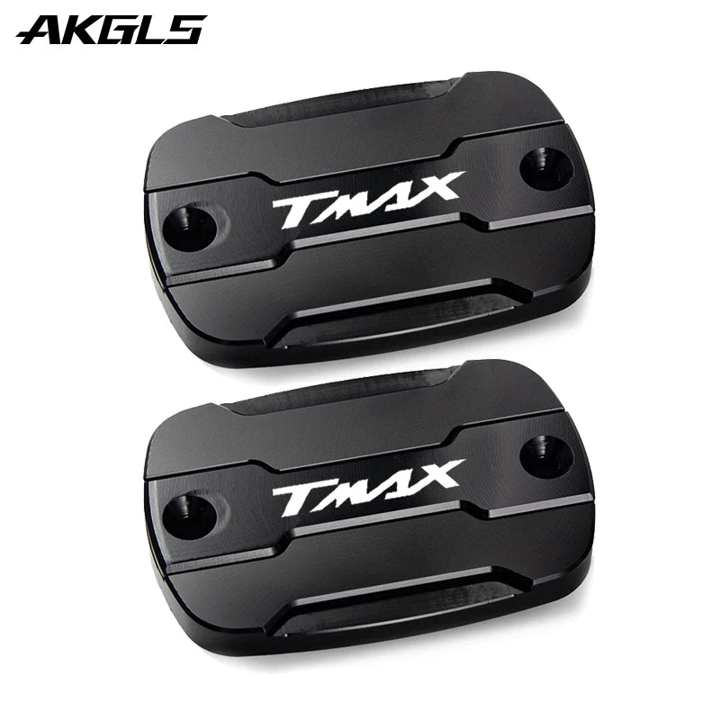 Yamaha TMAX Brake Fluid Tank Cap &amp; Filler Cap Set by AKGLS two black