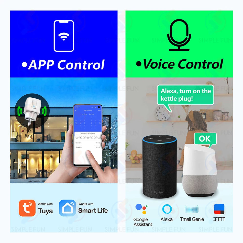 Smart Life Tuya WiFi Smart Socket with Power Monitoring and Voice Control