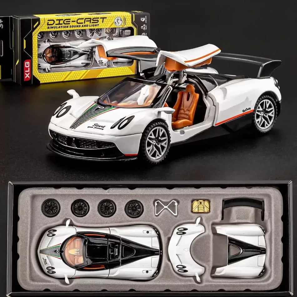 Model de mașină din metal turnat cu caroserie din aliaj, piese detașabile pentru Pagani Zonda R AE86