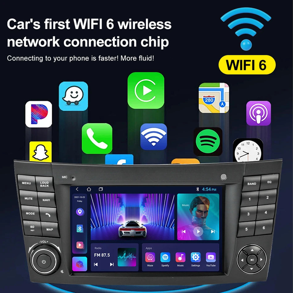 7-calowy radioodtwarzacz Double Din z Carplay i Android Auto do Mercedesa Benz E Klasa W211