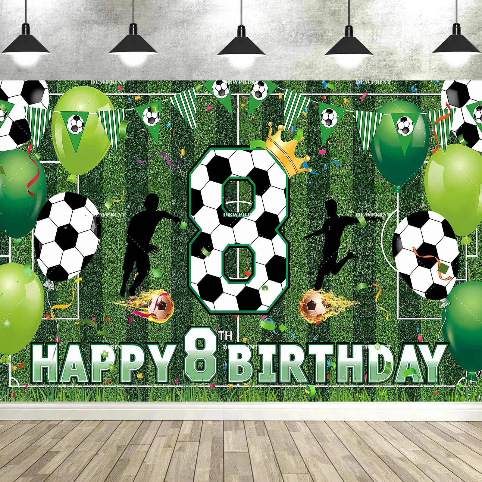 Soccer Happy 6-12th Birthday Banner &ndash; Large Football Decor DEWY1298 / Polyester 100x70cm / CHINA