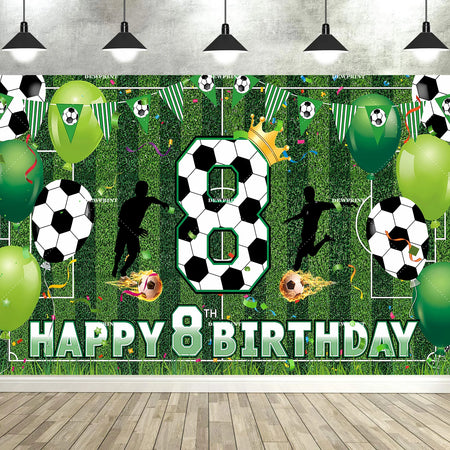 Soccer Happy 6-12th Birthday Banner &ndash; Large Football Decor DEWY1298 / Polyester 100x70cm / CHINA