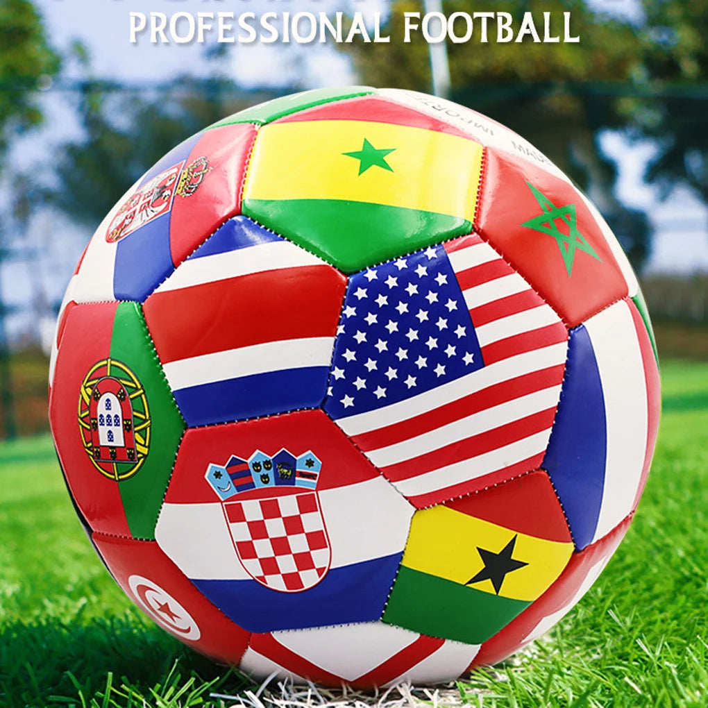 Flag Printed Official Size 5 Soccer Ball for Training and Matches