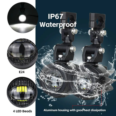 Motorcycle Fog Lights Upgrade LED Auxiliary Fog Light 40W 6000K for CB500X CB500F R1200GS F800GS F700GS F650 K1600 by InterCyprus Trading Ltd