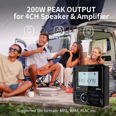 MS-20RV-1 &ndash; Bluetooth IPX5 Waterproof 200W Marine Stereo