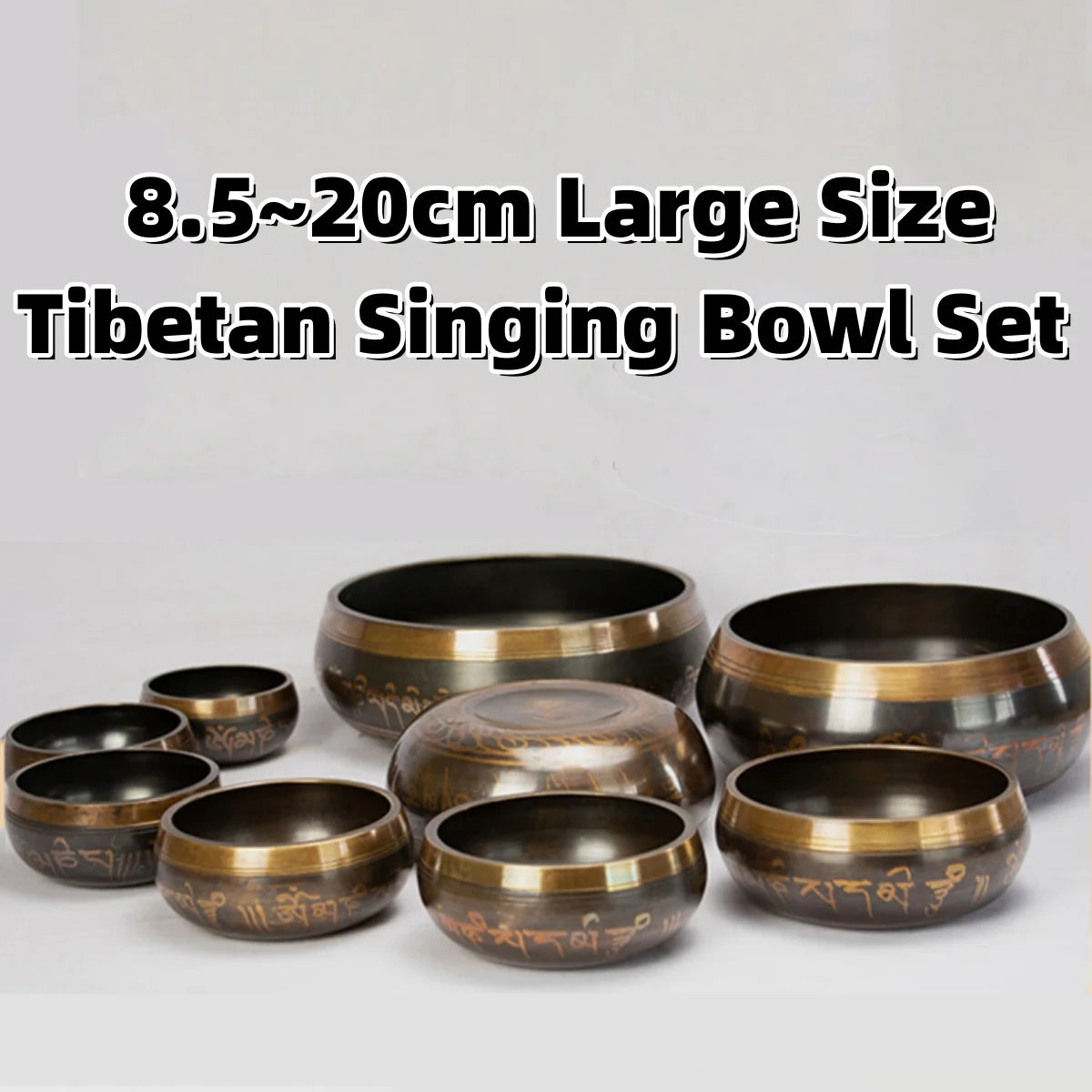 Tibetan Singing Bowl Set 8.5 to 20 cm - Meditation Aid