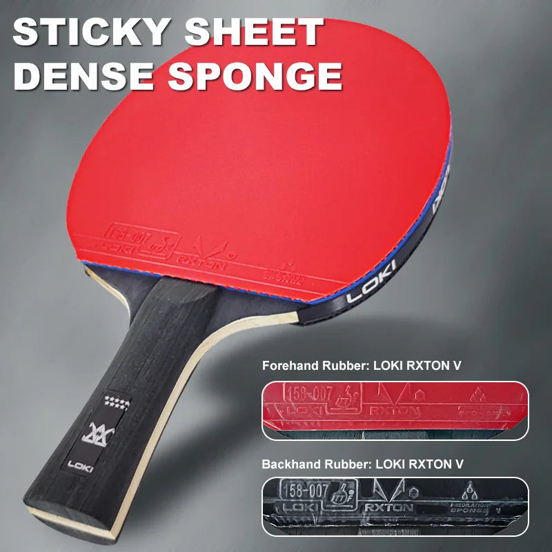 Sticky Table Tennis Racket LOKI ARTHUR 9 Star Table Tennis Racket Carbon Offensive Lightweight ...