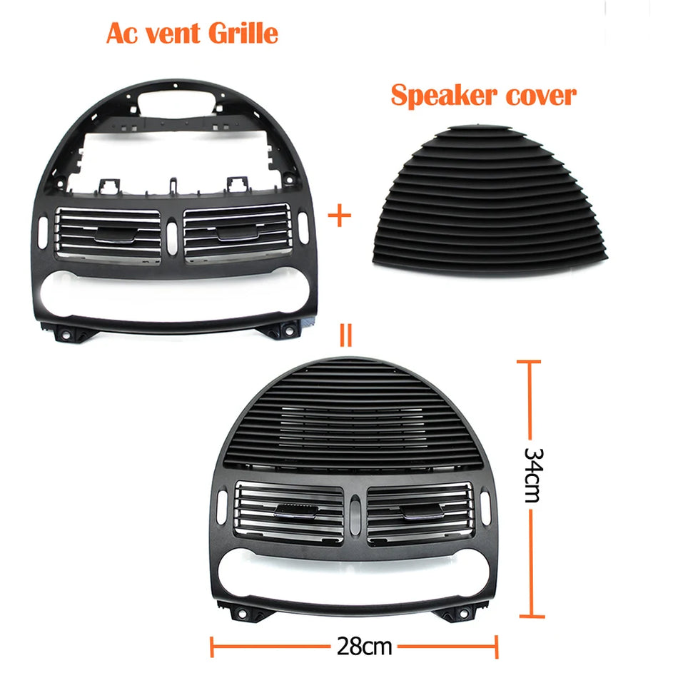 Mercedes Benz E Class W211 Dashboard Air Vent Grille Speaker Panel, PC and ABS
