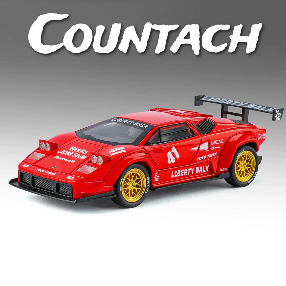 Modelo de coche de metal fundido con sonido para Lamborghini Countach LP500S