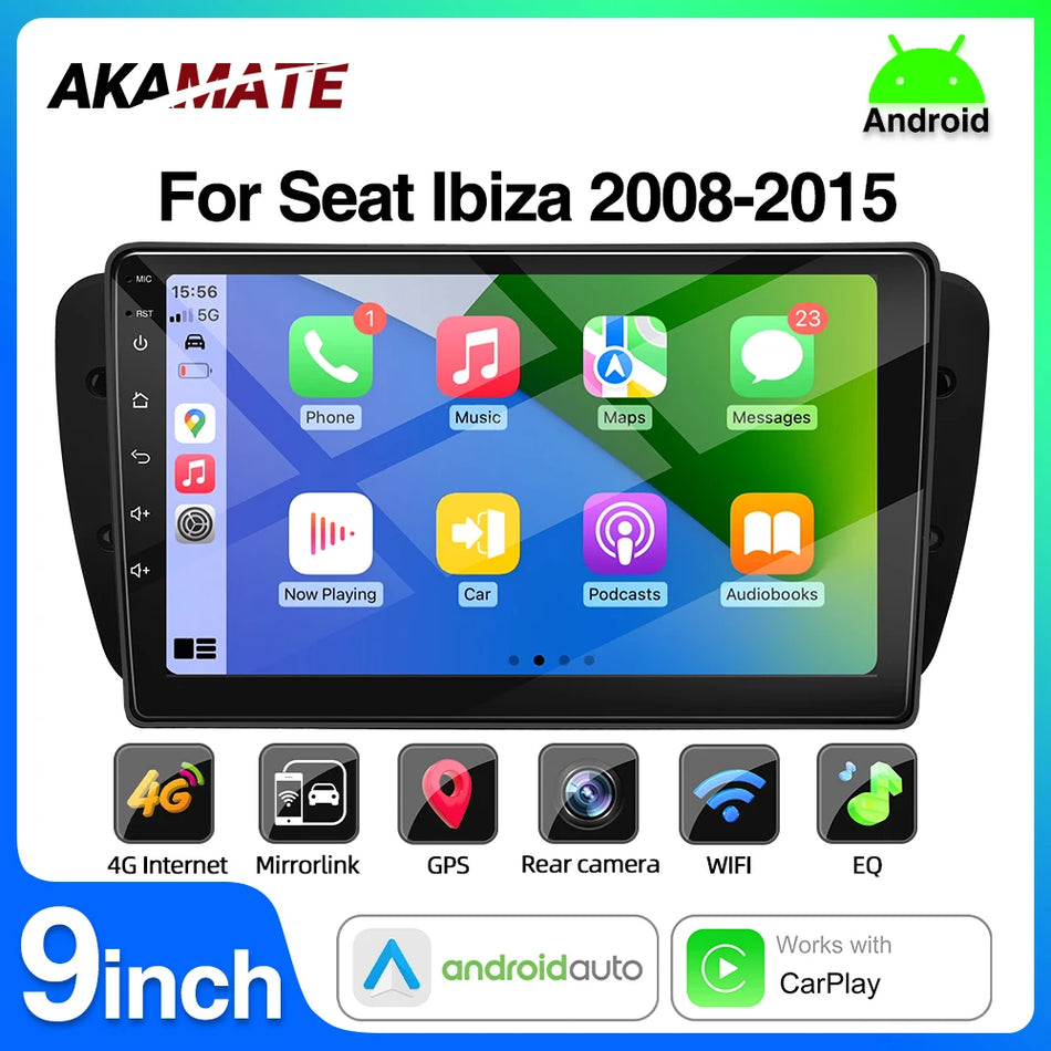 Android Car Radio Seat Ibiza MK4 6J 08-15 - 9Inch CarPlay