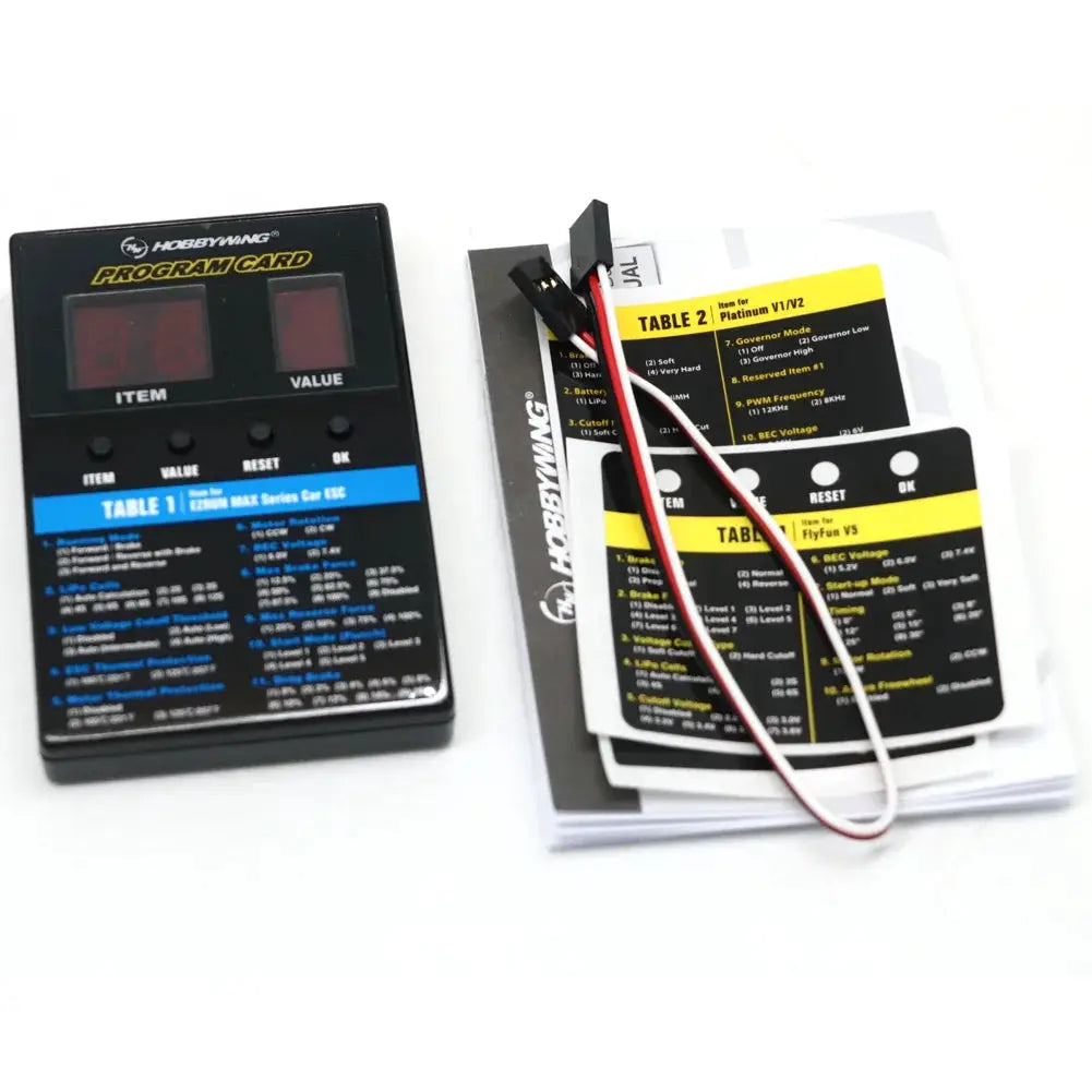 Hobbywing RC Car Program Card LED Program Box 2C Programm Card For XERUN / Flyfun Series Car Brushless ESC by InterCyprus Trading Ltd