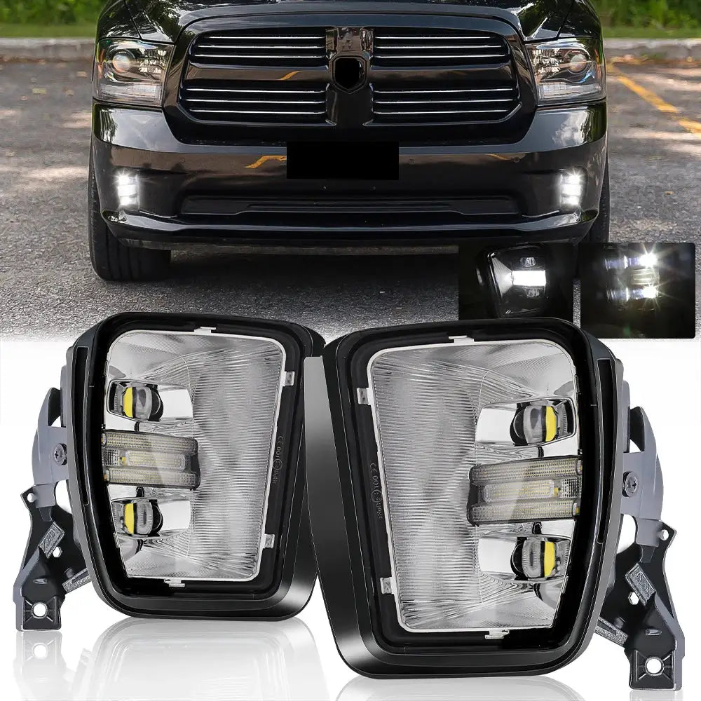 2-in-1 For Dodge Ram 1500 2013 2014 2015 2016 2017 2018 LED Fog Lamp DRL Daytime Running Lights White Waterproof Car Accessories by InterCyprus Trading Ltd