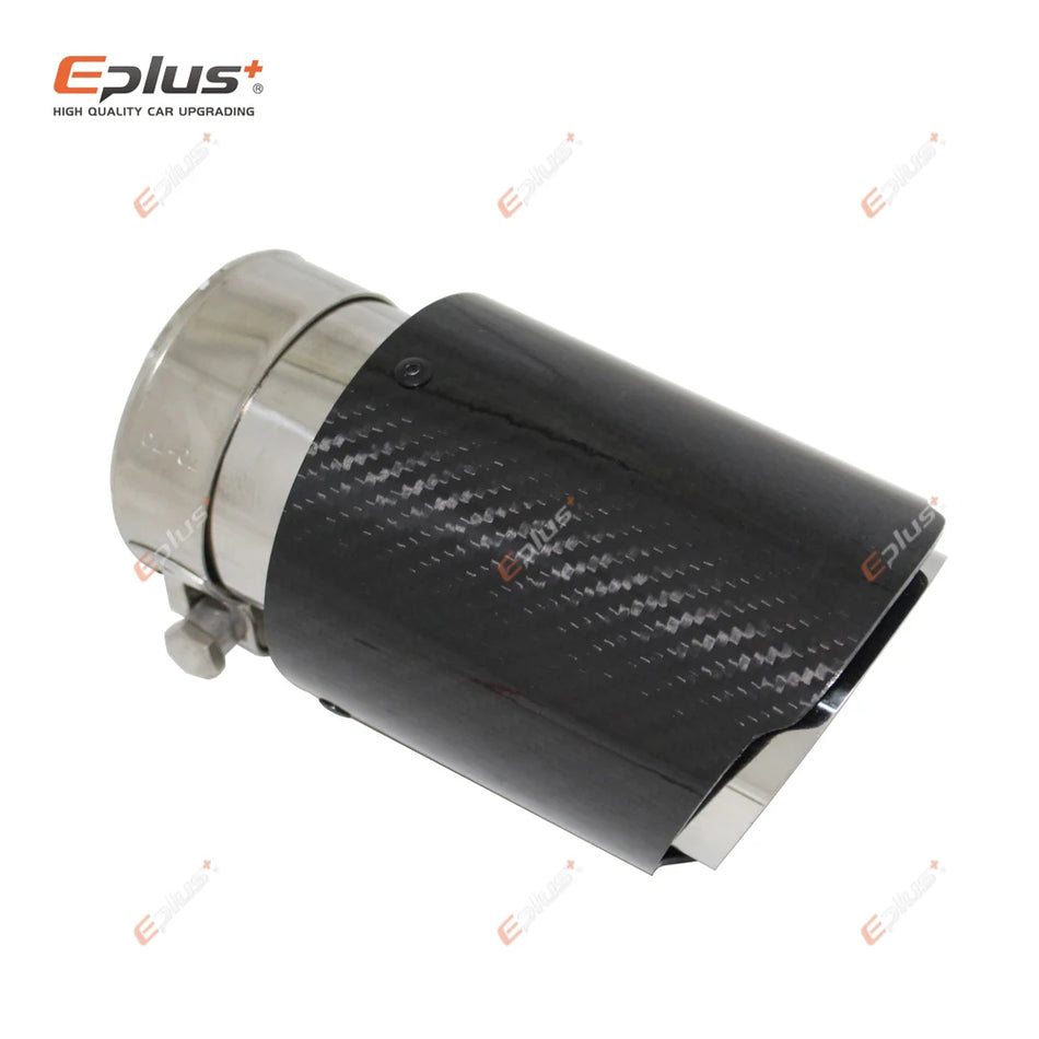 Universalus Automobilio Anglies Pluošto Duslintuvo Antgalis Su Blizgiu Nerūdijančio Plieno Išmetimo Antgaliu