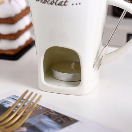 Chocolate Melting Cup Fondue Mug &ndash; Ceramic Butter Warmer