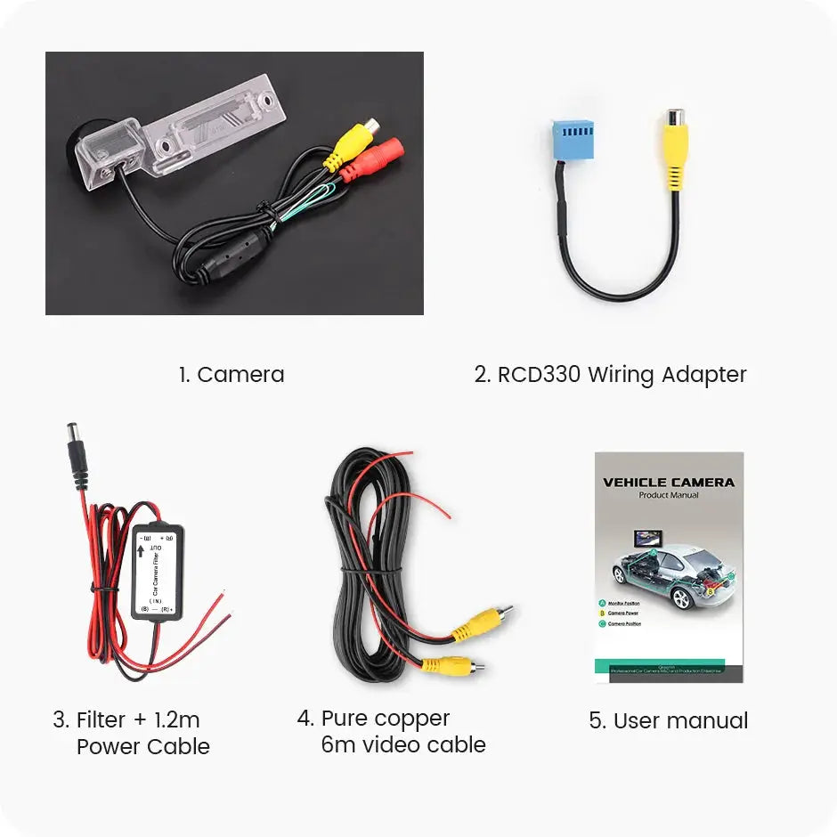 CVBS/AHD 720P RCD330 Car Reverse License Plate Light Camera with Filter Relay For VW Passat B6 CC Touran Caddy Golf Plus Touareg by InterCyprus Trading Ltd