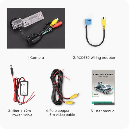 CVBS/AHD 720P RCD330 Car Reverse License Plate Light Camera with Filter Relay For VW Passat B6 CC Touran Caddy Golf Plus Touareg by InterCyprus Trading Ltd
