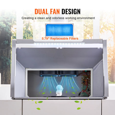 SucceBuy Airbrush Spray Booth HS E550BLK &ndash; LED Lights