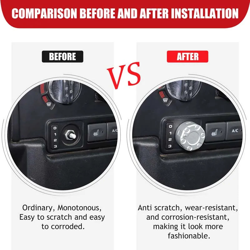 Kryt ovládacího knoflíku výšky světlometu z hliníkové slitiny stříbrný Defender