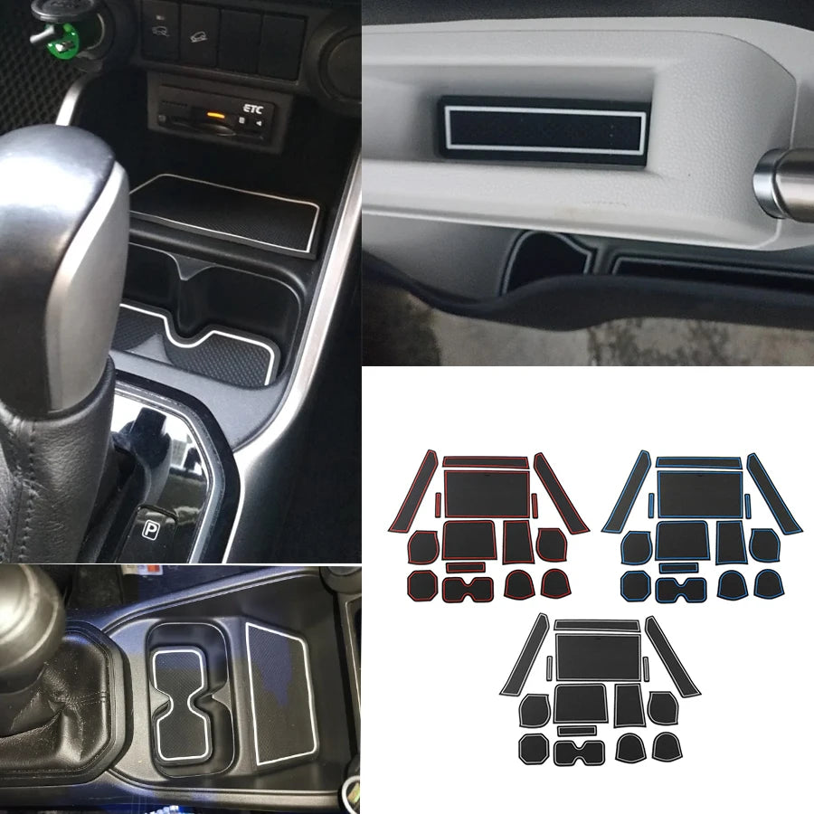 Car Door Groove Mat For Suzuki Ignis Latex Anti Slip 15 Piece Set Interior Decor