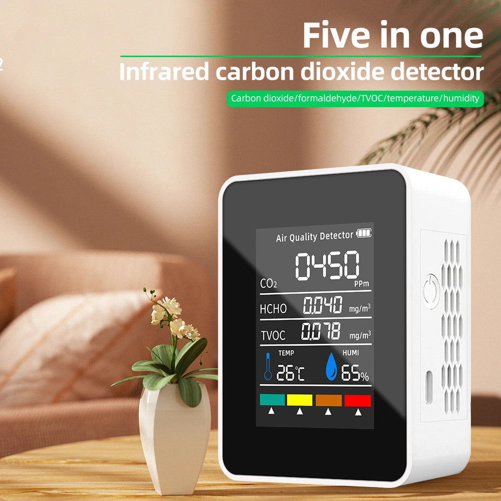 5 In 1 Digital Air Quality Detector &ndash; Compact And Portable