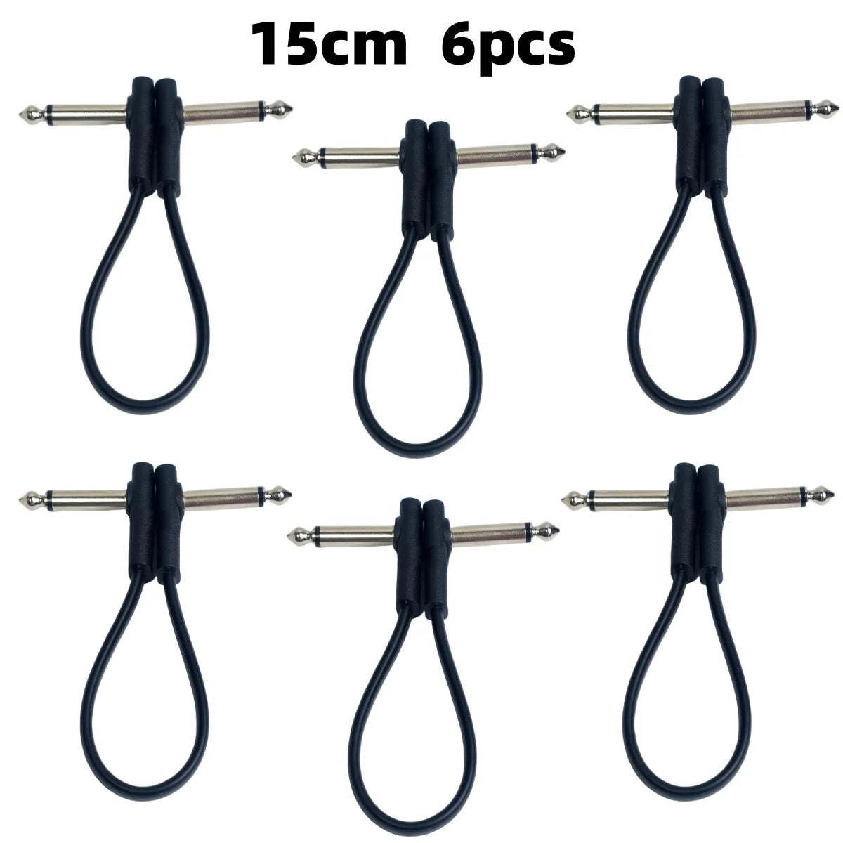 Miwayer Flat Patch Cables For Guitar Pedal - Space Saving TS Right Angle 15cm