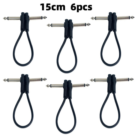 Miwayer Flat Patch Cables For Guitar Pedal - Space Saving TS Right Angle 15cm