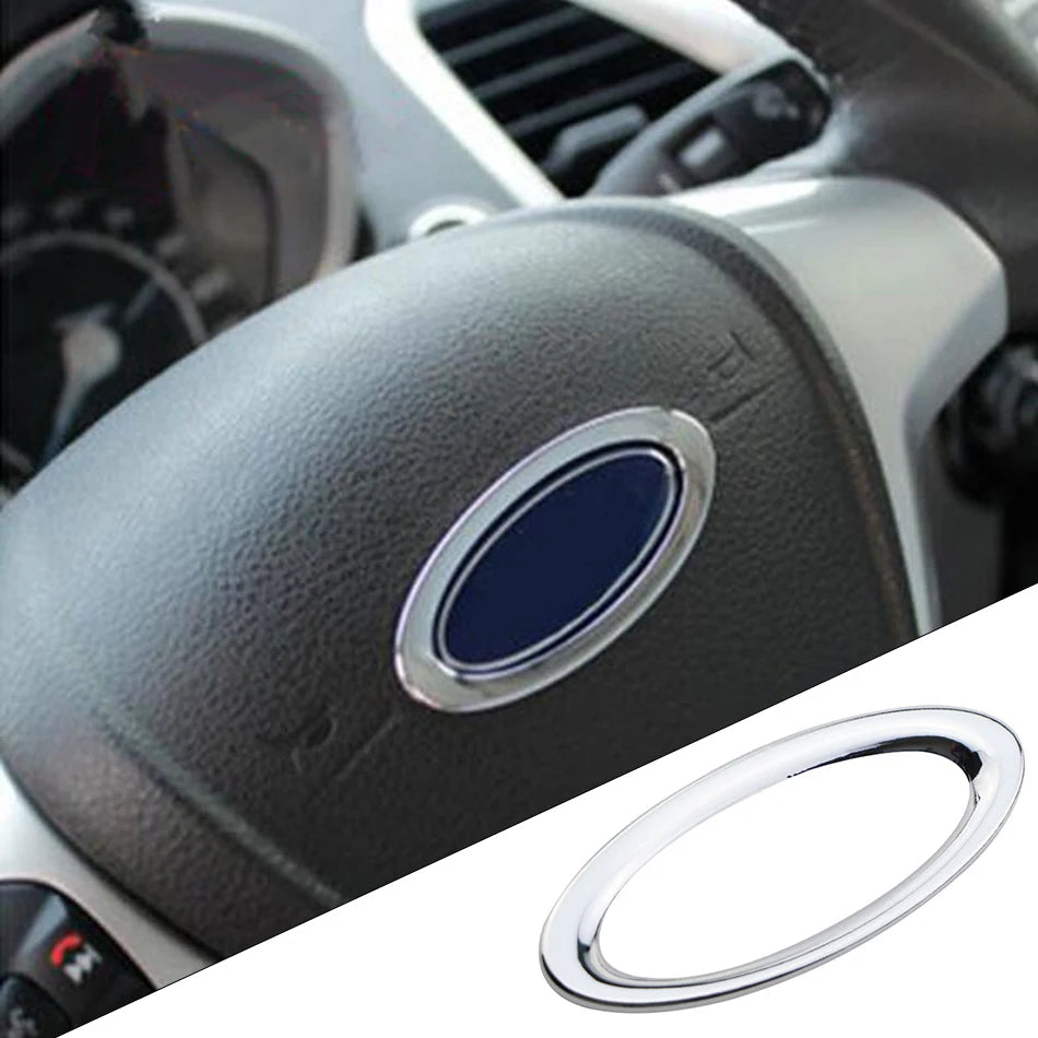 Coprivano Anello in Cromo ABS per Volante per Ford Mondeo, Anello Logo, Facile Installazione
