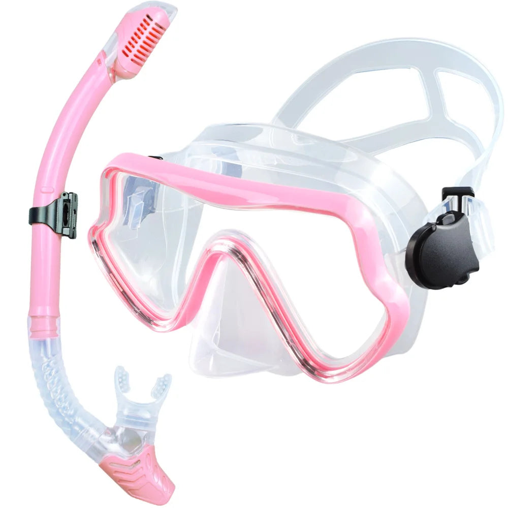 Professional Panoramic Snorkeling Gear Set for Adults | JoyMaySun Pink
