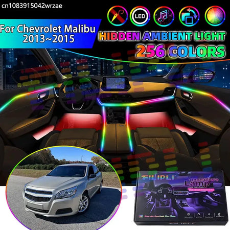 For Chevrolet Malibu 2013 2014 2015 MK9 9th RGB Car Interior Ambient Lights Strips Breathing Lighting Kit App Control LED strips by InterCyprus Trading Ltd