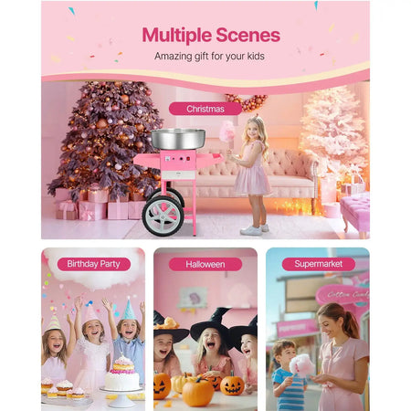 Electric Cotton Candy Machine Cart Stainless Bowl