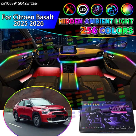 For Citroen Basalt 2025 2026 CC26 RGB Car Interior Ambient Lights Strips Breathing Lighting Kit App Control LED strips Auto Part by InterCyprus Trading Ltd