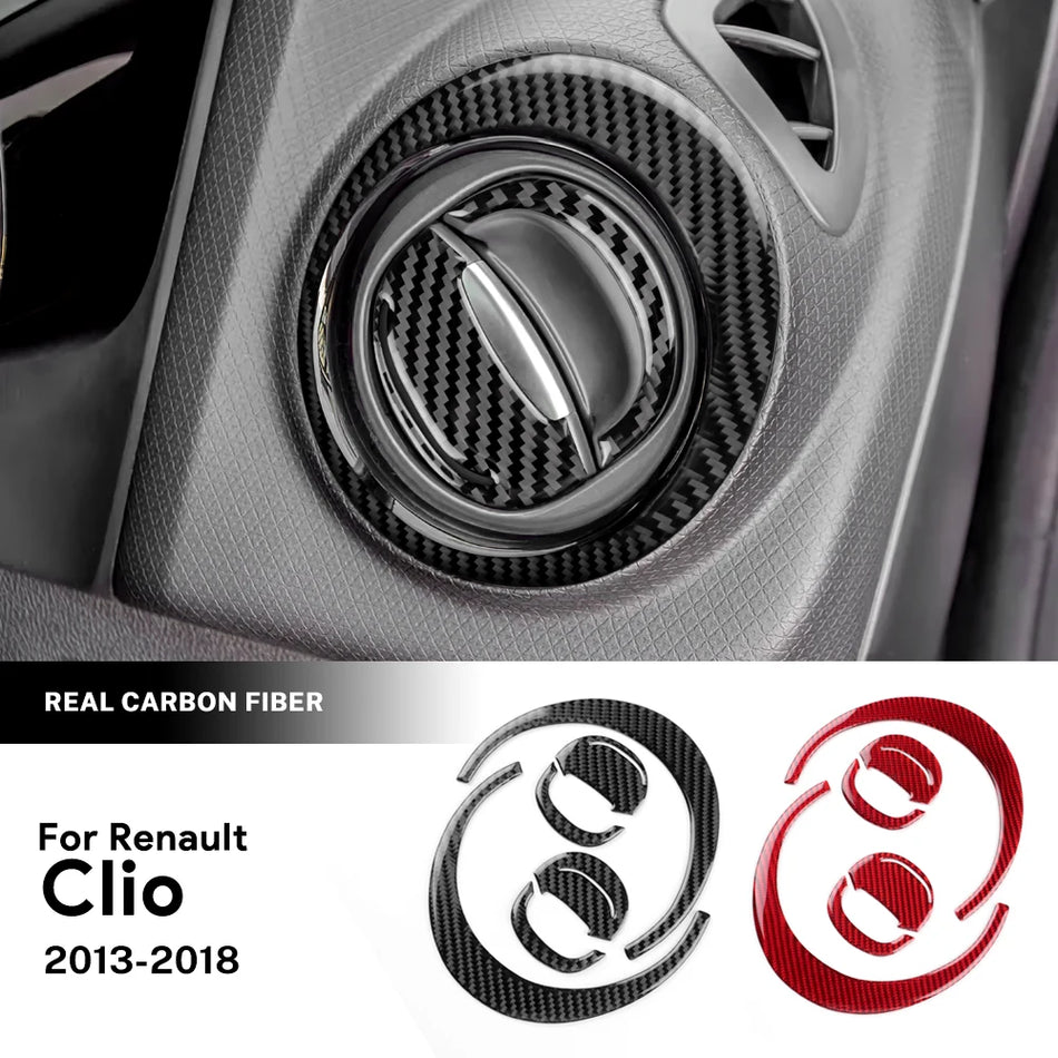 Afwerking van de luchtroosteropening van koolstofvezel voor Renault Clio 4 2013-2018