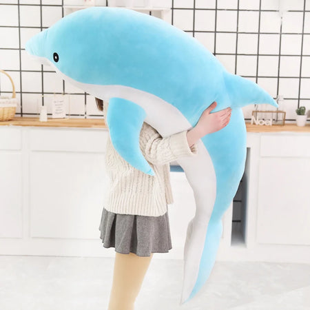 Cute Large Plush Dolphin Toy - Perfect Baby Sleeping Pillow blue / 100cm surprise