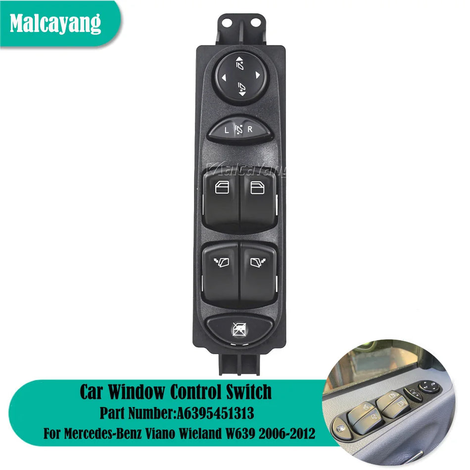 Interruptor Maestro de Ventana Eléctrica Frontal para Mercedes-Benz W639 Vito Viano