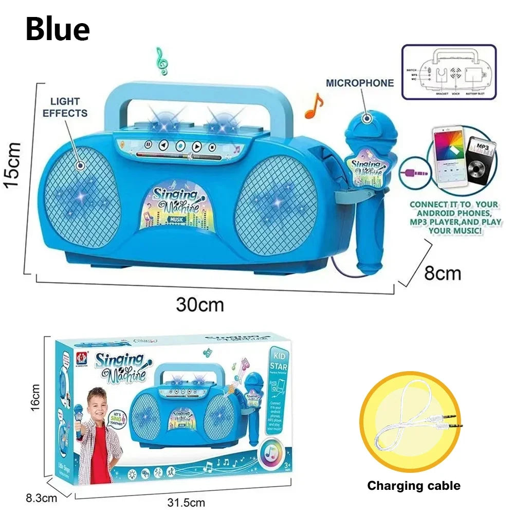 Singing Machine With Microphone &ndash; Light Up Karaoke Fun Blue